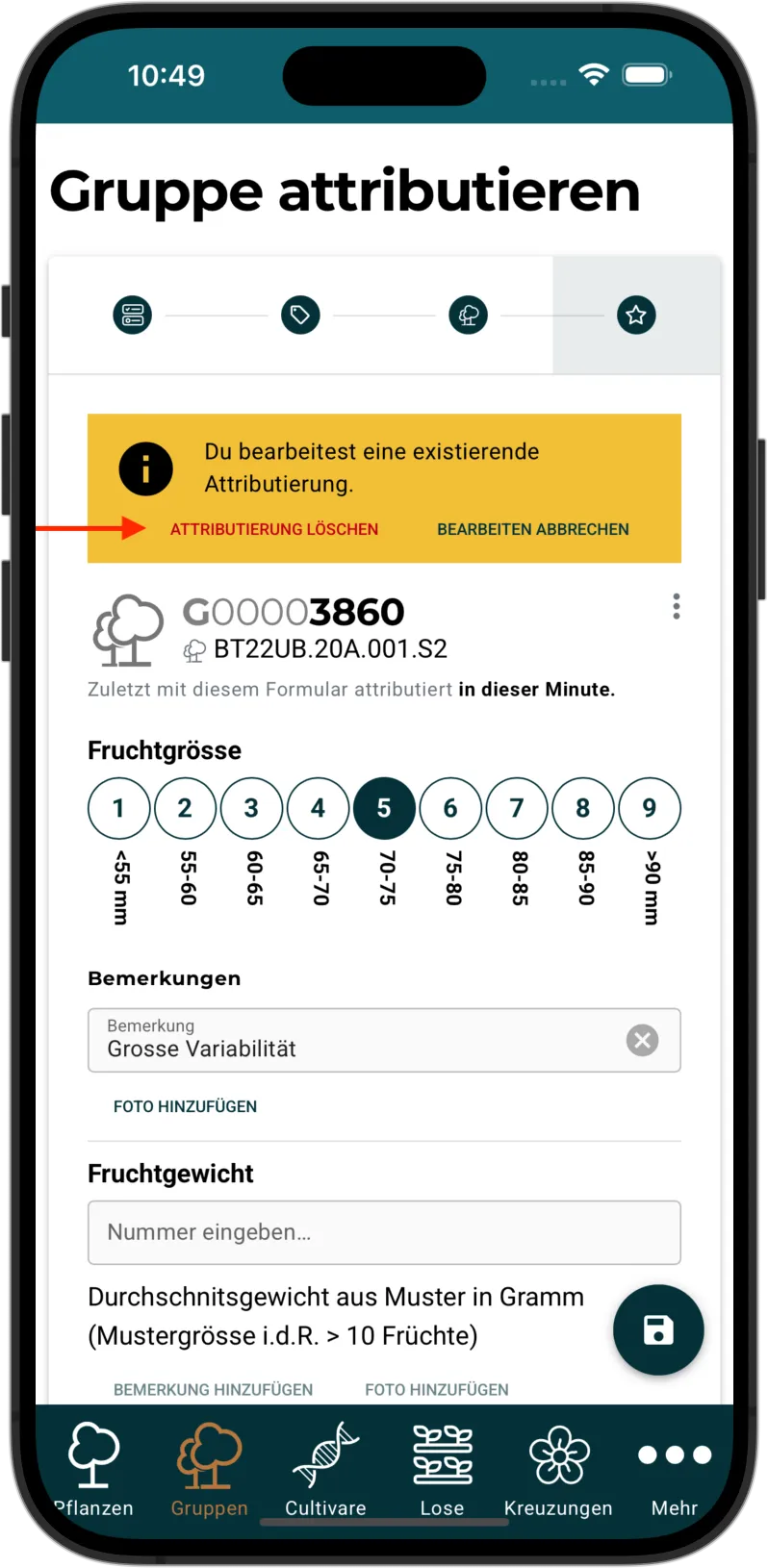Attributierung löschen