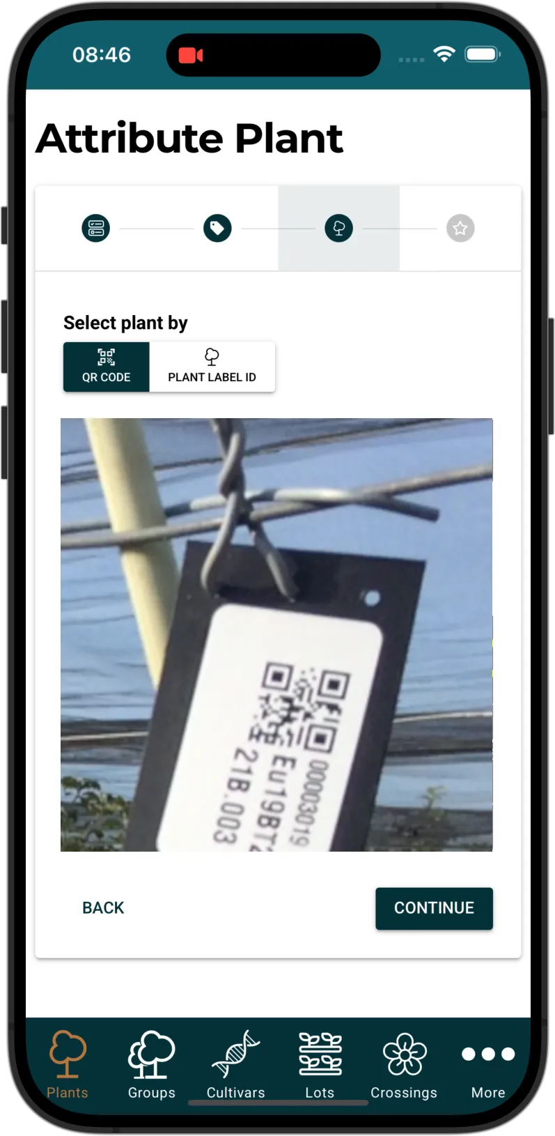 Screenshot of BreedersDB: Scan QR Codes